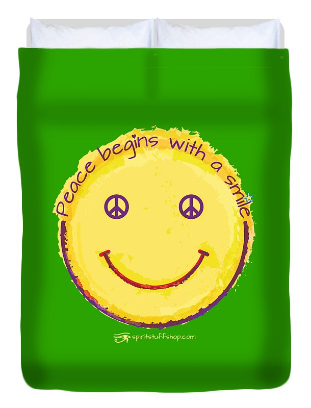 Peace Begins With A Smile - Duvet Cover