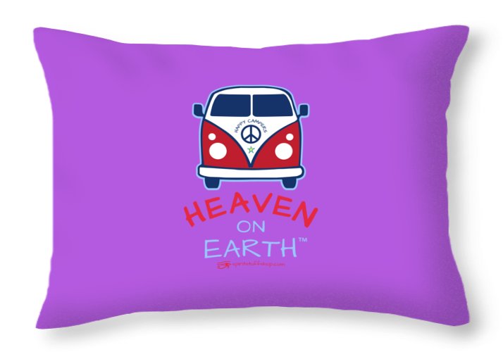Vw Happy Camper Heaven On Earth - Throw Pillow