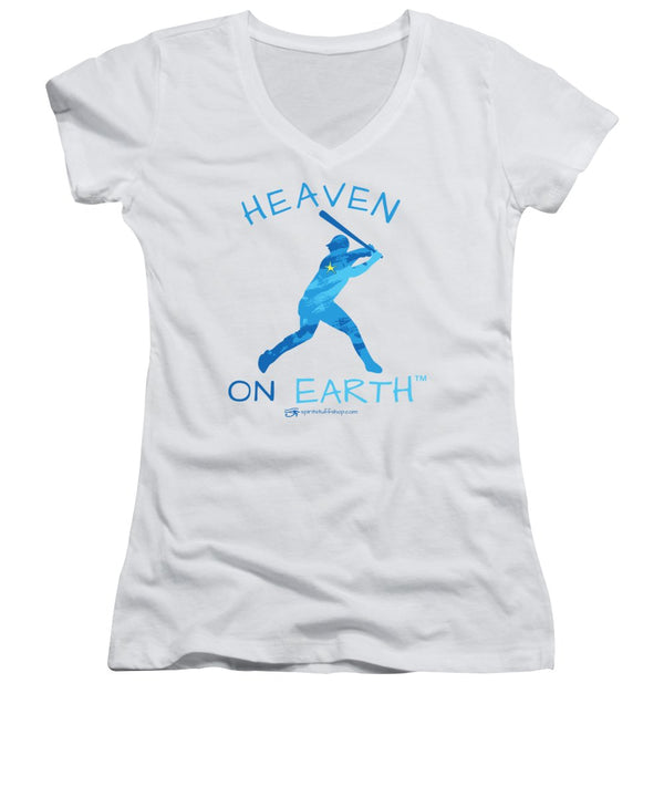 Baseball Heaven On Earth - Women's V-Neck