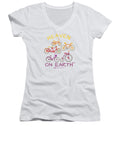 Bicycles Heaven On Earth - Women's V-Neck