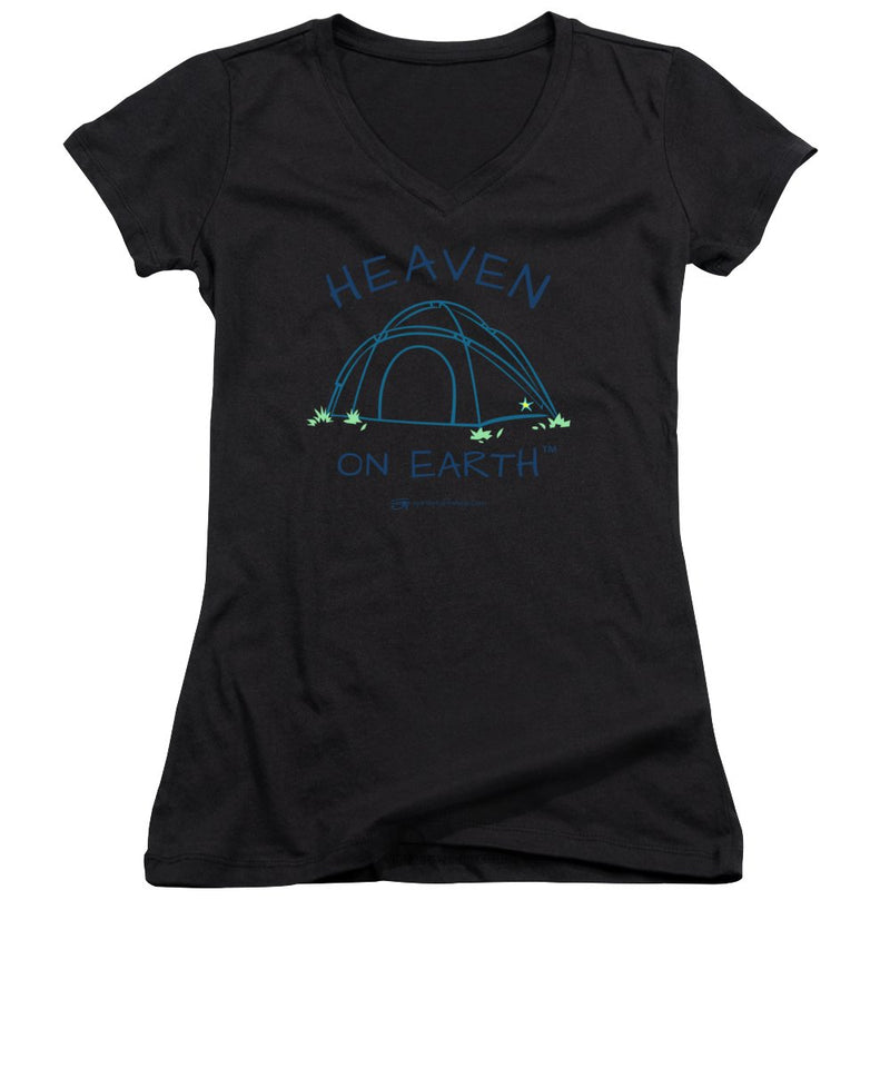 Camping/tent Heaven On Earth - Women's V-Neck