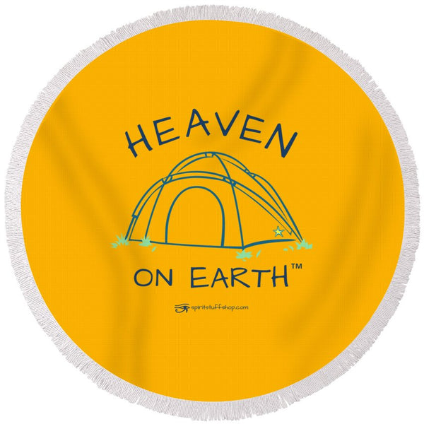 Camping/tent Heaven On Earth - Round Beach Towel