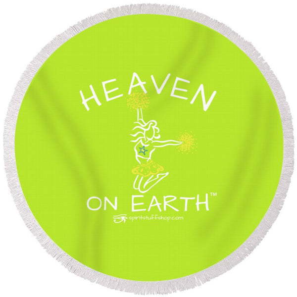 Cheerleading Heaven On Earth - Round Beach Towel