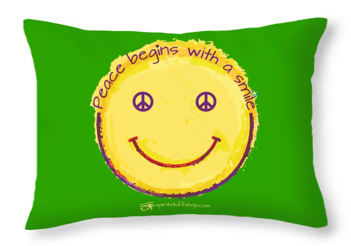 Peace Begins With A Smile - Throw Pillow