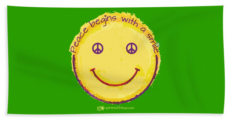 Peace Begins With A Smile - Beach Towel