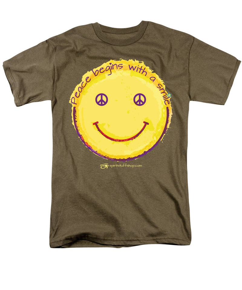 Peace Begins With A Smile - Men's T-Shirt  (Regular Fit)