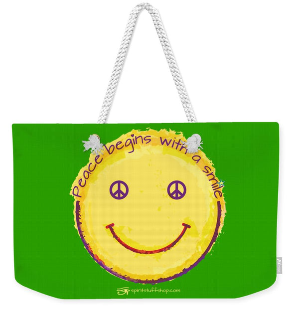 Peace Begins With A Smile - Weekender Tote Bag