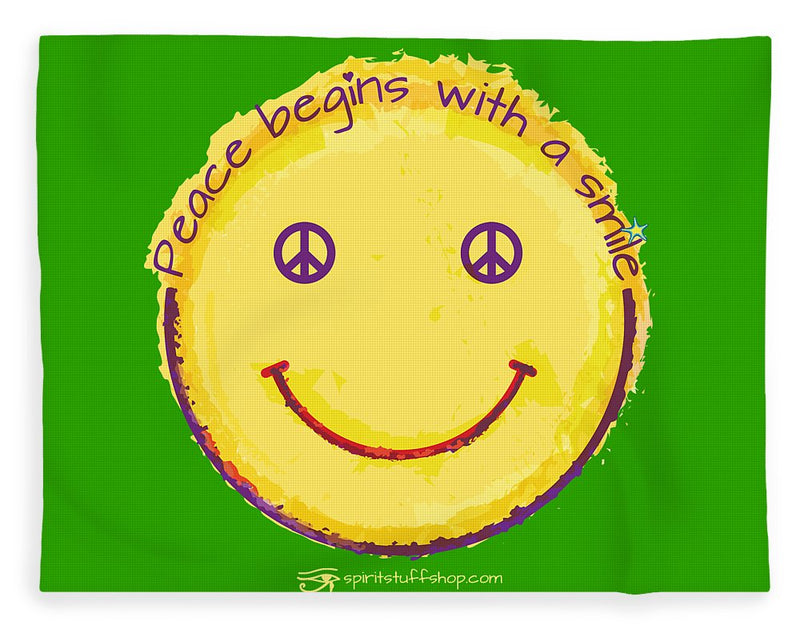 Peace Begins With A Smile - Blanket