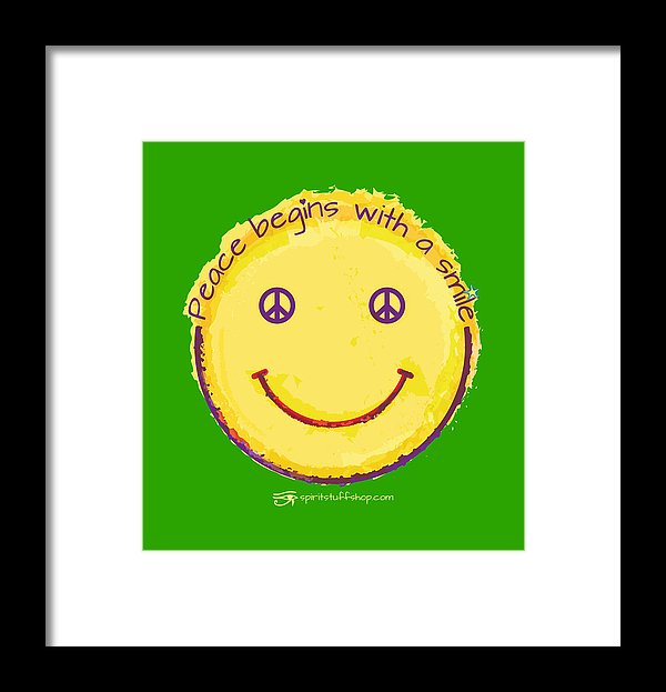 Peace Begins With A Smile - Framed Print