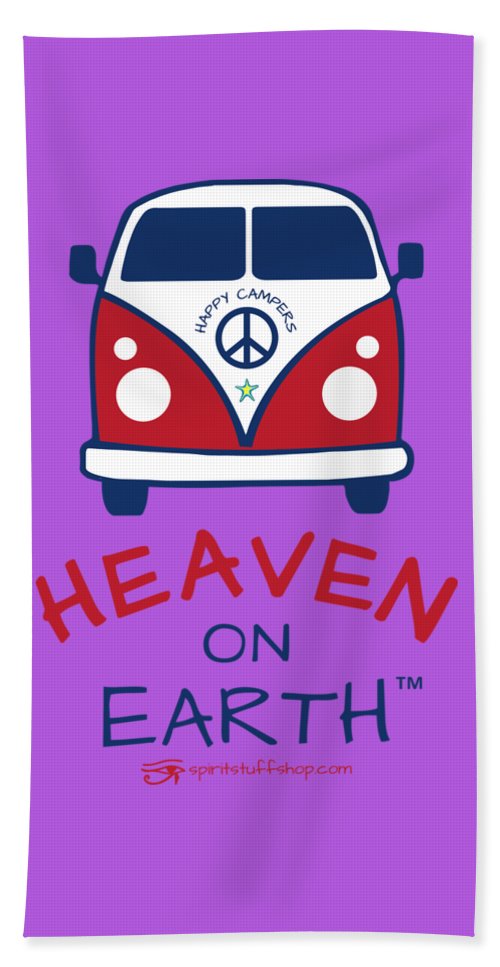 Vw Happy Camper Heaven On Earth - Bath Towel