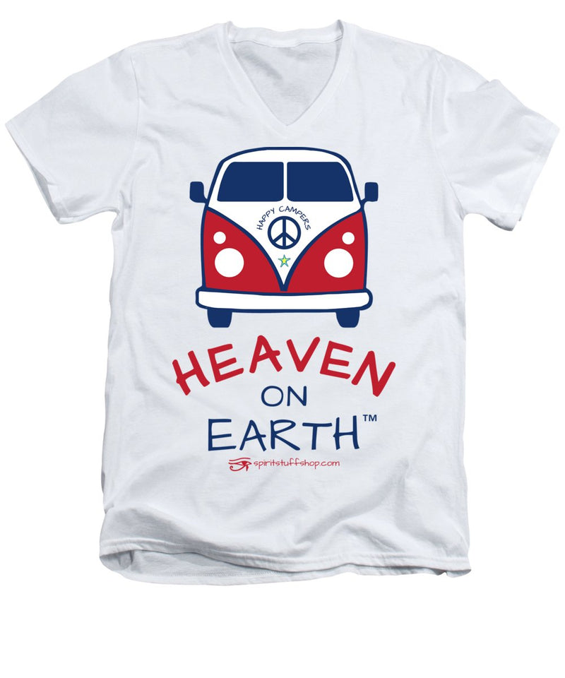 Vw Happy Camper Heaven On Earth - Men's V-Neck T-Shirt