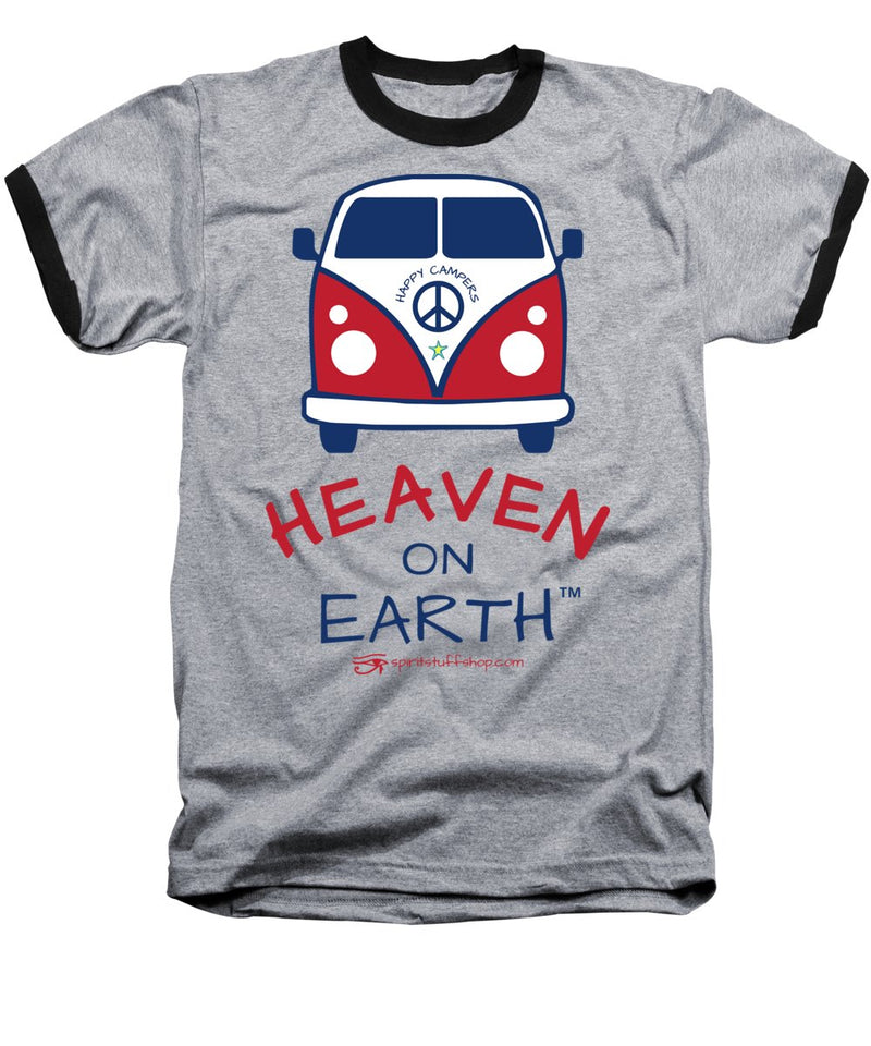 Vw Happy Camper Heaven On Earth - Baseball T-Shirt