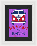 Vw Happy Camper Heaven On Earth - Framed Print